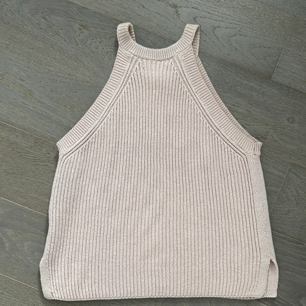 Pink Ribbed Knit Tank Top - Picture 3 of 4